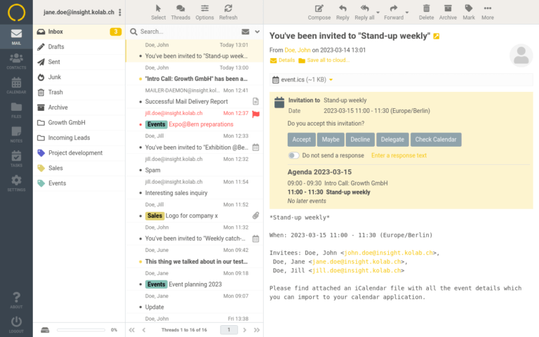 Calendar: Handling event invitations